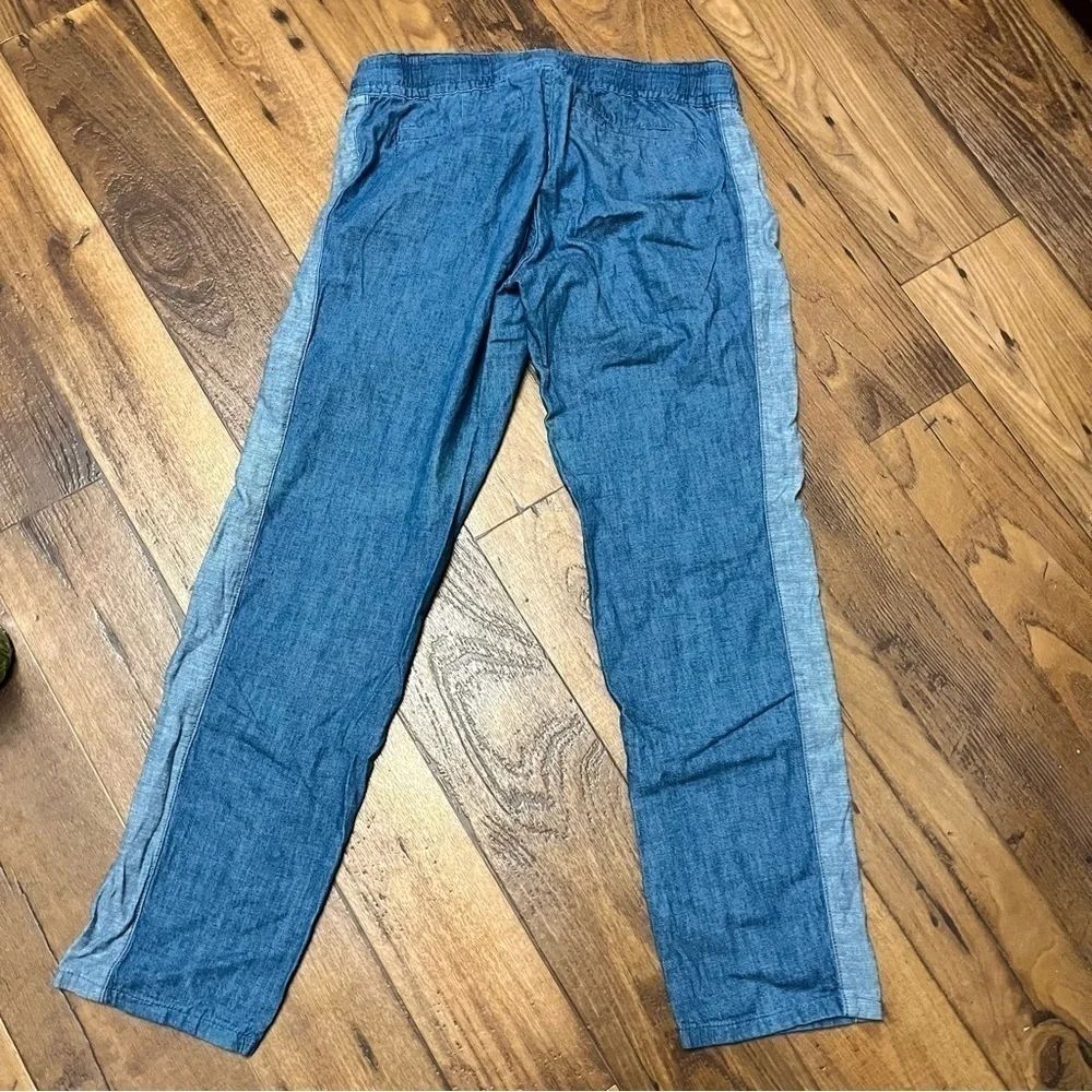 Tory Burch Allegra Chambray Two Tone Drawstring Waist Pants Size 28 Y
